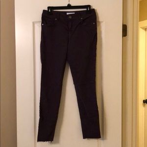 Purple skinny ankle jeans